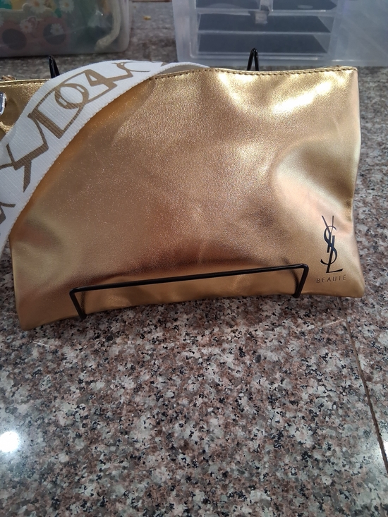 YSL GWP Handbags - Yves Saint Laurent GWP Gold Cosmetic Pouch Crossbag .